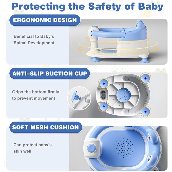 Baby Bath Seat for Babies 6 Months & up Non-Slip Toddler Bath Seats for Sitting - Image 5