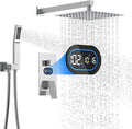 Shower Faucet Set with Hydro Power Temperature Display, Shower System Bathroom by DesignedforaSpa-LikeShower