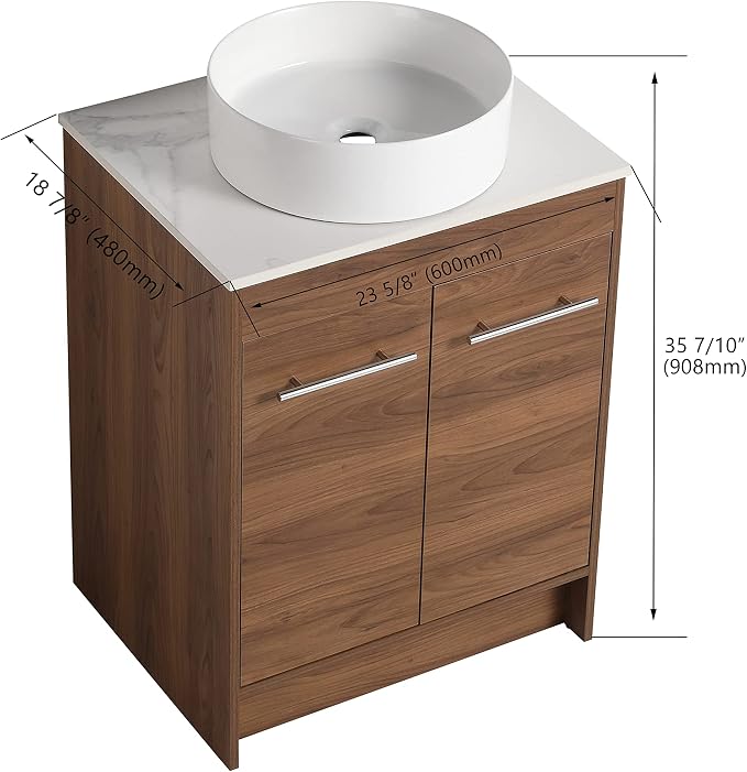 24 Inch Bathroom Vanity with Sink, Mordern Bathroom Vanity, Single Sink - Image 2