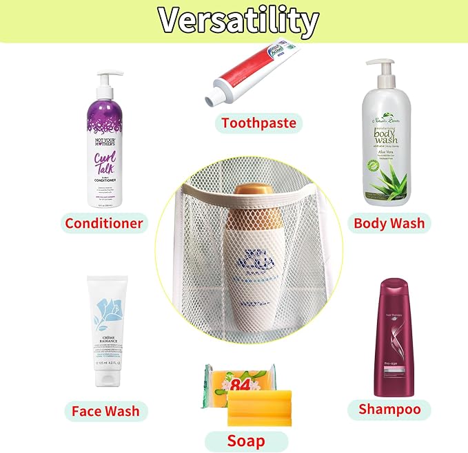 Mesh Shower Caddy Hanging, 7 Pocket Organizer, Premium Polyester, Lightweight - Image 5