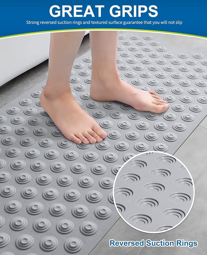 Bligli Bathtub Mat Non-Slip Without Suction Cups, 39x16inch Extra Long Bath Mats - Image 2