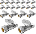 20-Pack EFIELD Straight Stop Valve 1/2" Nominal Compression x 3/8" OD, Chrome by EFIELDPEXTUBING