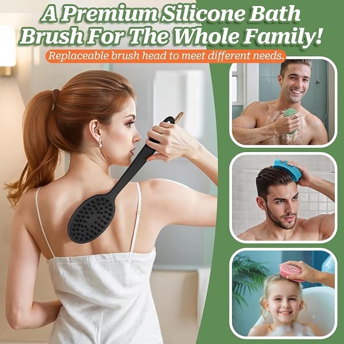Silicone Face & Back Scrubber Set, Manual Face & Body Scrubber Exfoliator - Image 4
