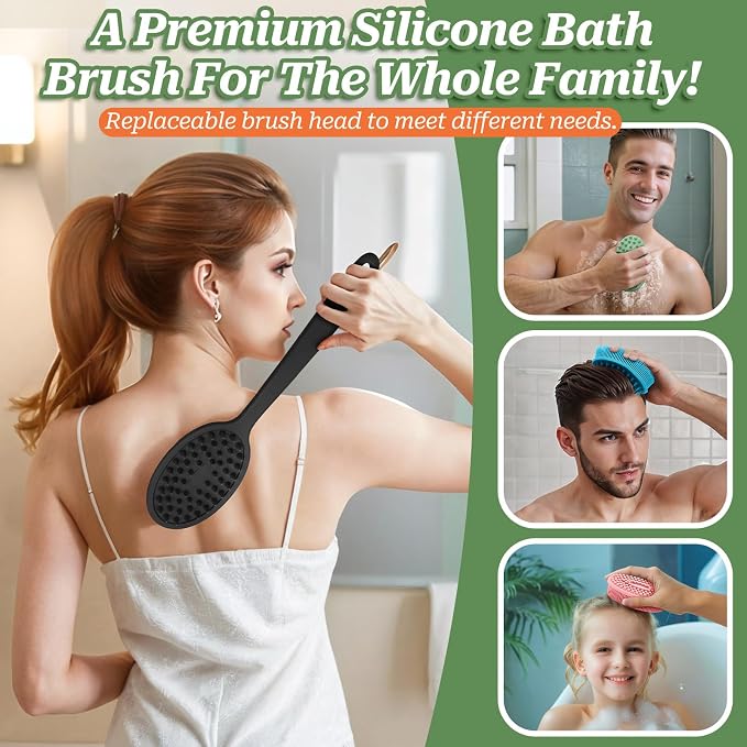 Silicone Face & Back Scrubber Set, Manual Face & Body Scrubber Exfoliator - Image 4
