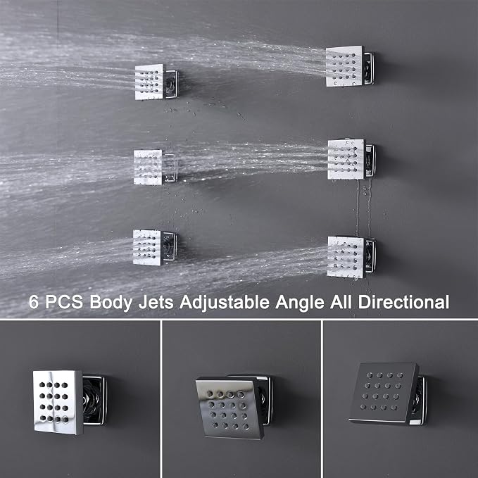 Thermostatic Shower System Chrome Shower Faucet Set 4 Way Bathtub Shower System - Image 5