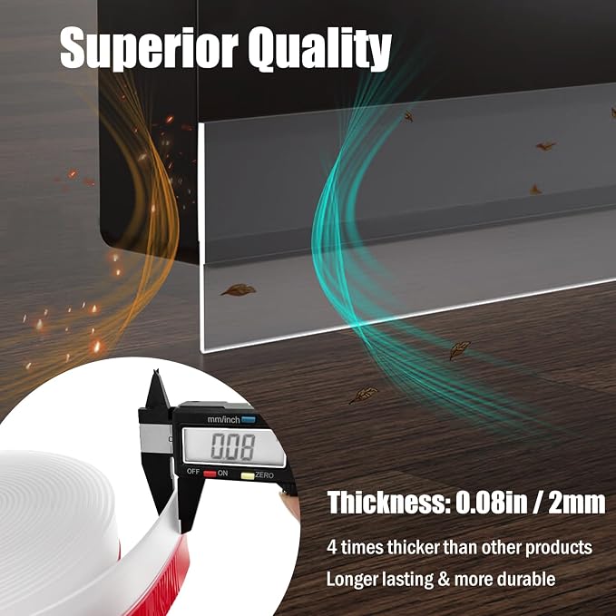 Wide Silicone Weather Stripping, 2 inch x 20 Ft Door Draft Stopper, Silicone - Image 6