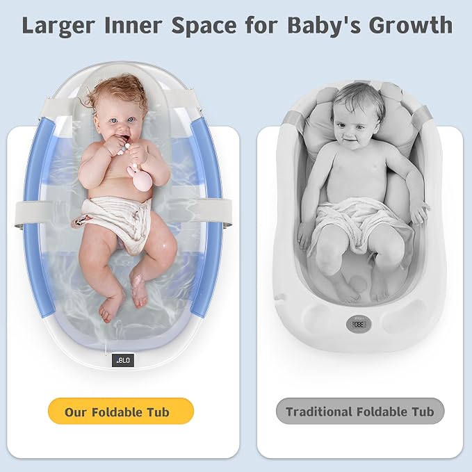 Collapsible Baby Bathtub for Newborn to Toddler 0-36 Months, Spacious Foldable - Image 5