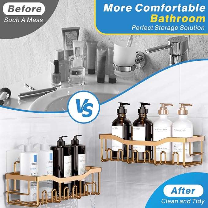 EUDELE Shower Caddy 2 Pack, Adhesive Organizer - Image 4