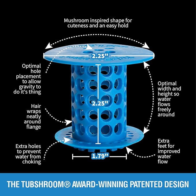 TubShroom Tub Drain Hair Catcher Strainer, Fits 1.5” – 1.75” Bathtub and Shower - Image 3