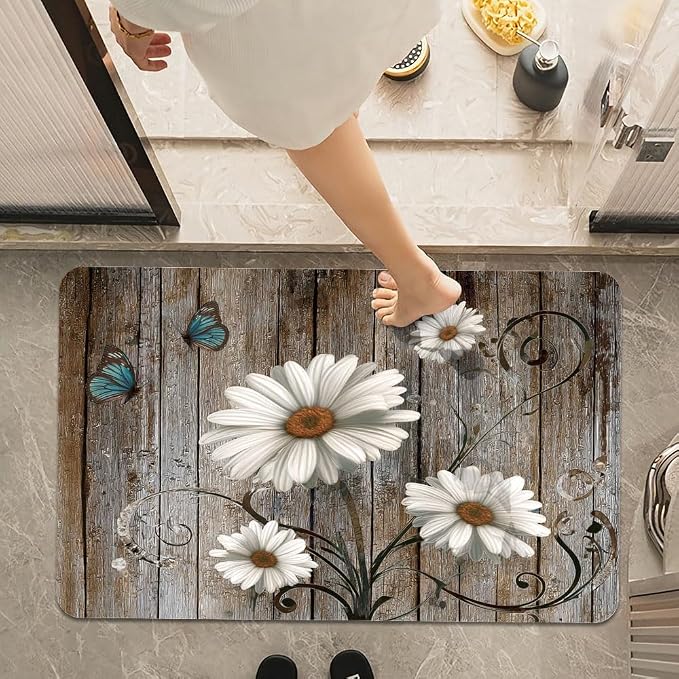 Bath Mat Rug, butterflies Non Slip Quick Dry Super Absorbent Thin Bathroom Rugs - Image 7