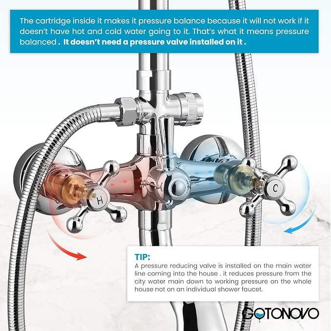 gotonovo Exposed Bathroom Shower System Classic Shower Kit 8 Inch Luxurious - Image 3