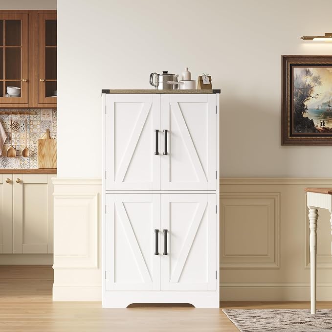 Treocho Bathroom Floor Cabinet, Farmhouse Bathroom Storage Cabinet - Image 7