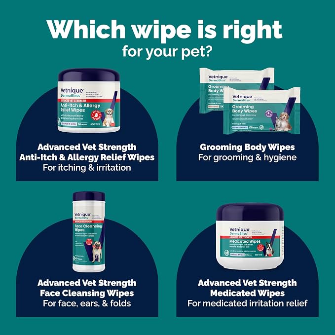 Vetnique Dermabliss 3-in-1 Medicated Dog Wipes - Image 3