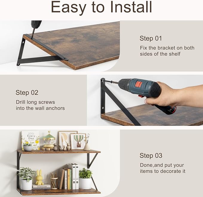 Floating Shelves 48 Inch Long, Wall Shelves 48 x 10, Wide Large Display Storage - Image 6
