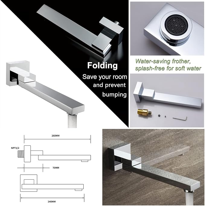 Thermostatic Shower Faucet Set Polished Chrome Rain Shower System - Image 4