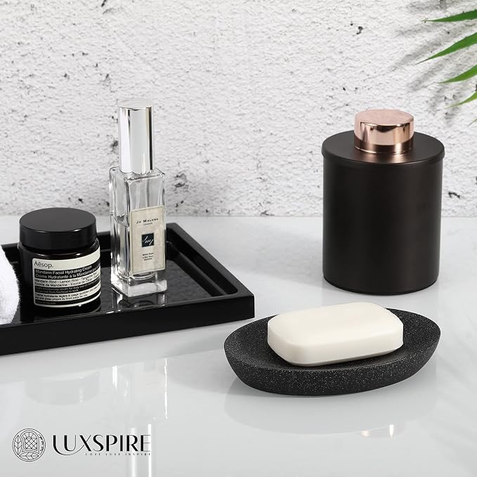 Luxspire Soap Dish 2 Packs, Resin Soap Tray Soap Holder Container Box, Marble - Image 6
