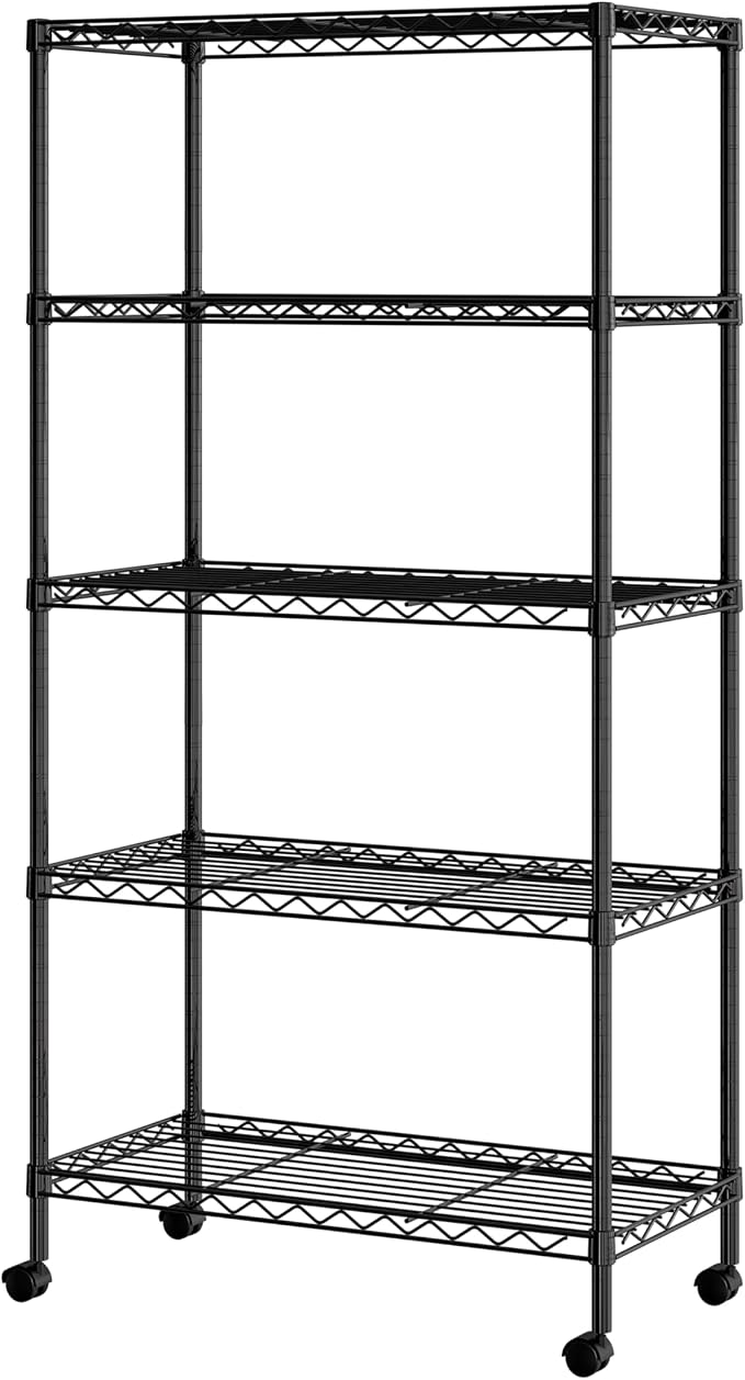 Seville Classics Solid Steel Wire Shelving Storage Unit Adjustable Shelves - Image 6