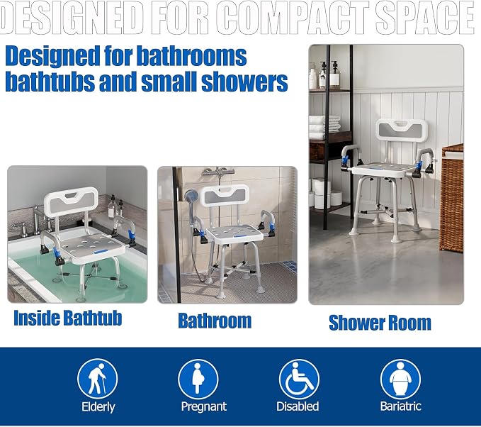 Shower Chair for Seniors Elderly Handicap Disabled Or Bariatric Adults Heavy - Image 8