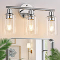 3-Light Bathroom Light Fixtures, Chrome Bathroom Wall Light by Zarbitta