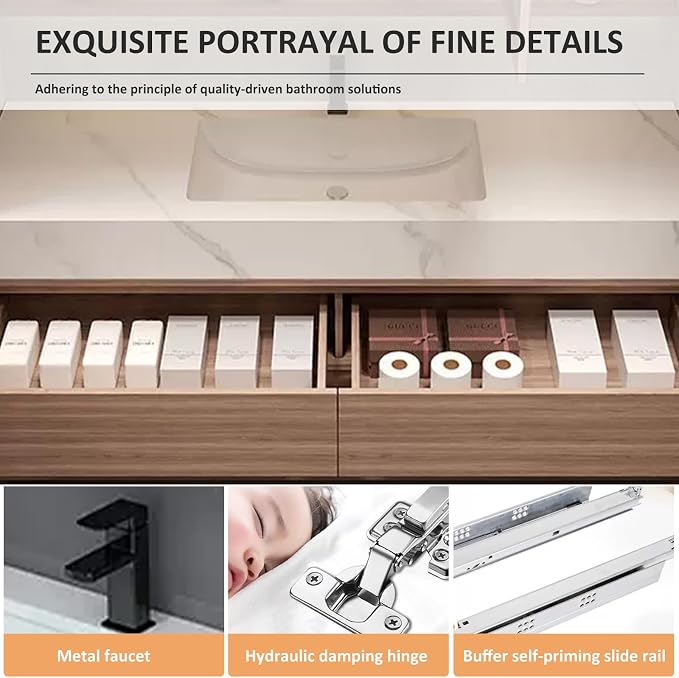 Floating Wood Bathroom Vanity - Image 6