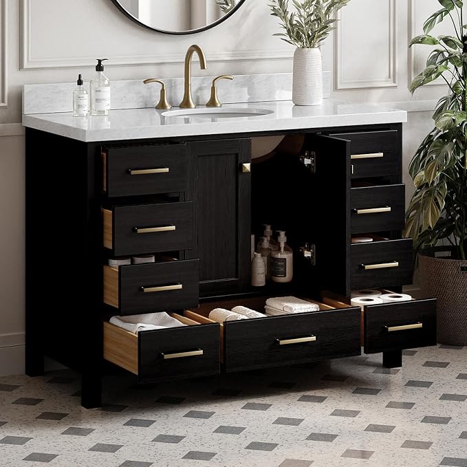 ARIEL Cambridge 49 Inch Single Oval Sink Bathroom Vanity - Image 2