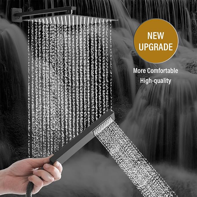 Shower Faucet Set Rain Shower System Matte Black - Image 5