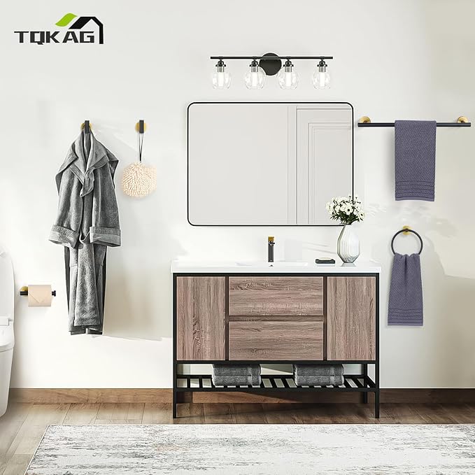 TQKAG Black and Gold Bathroom Hardware Accessories Set 10-Pieces, Premium - Image 7