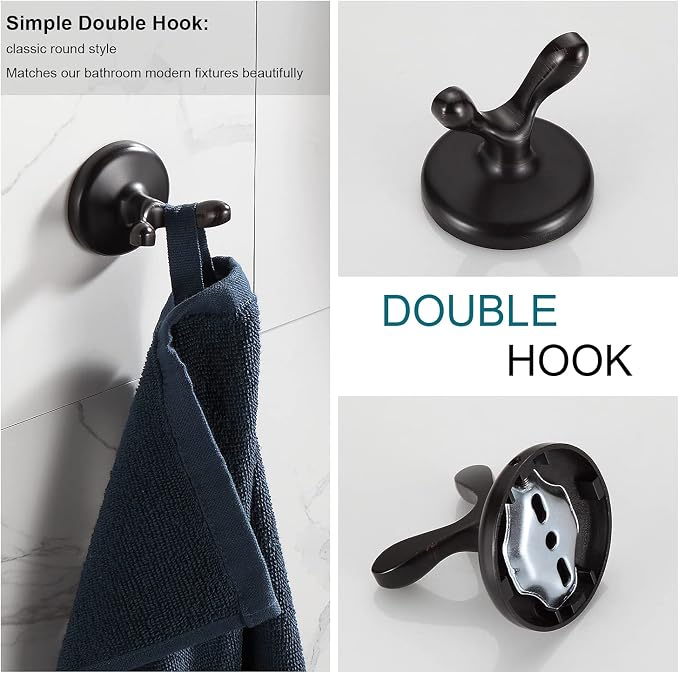 BGL Bathroom Hardware Set, Oil-Rubbed Bronze Adjustable Expandable Towel Bar - Image 6
