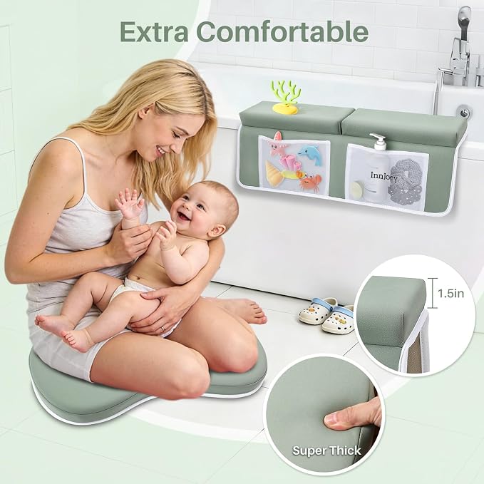 Baby Bath Kneeler and Elbow Rest Pad Set, 1.6'' Thick, Quickly Dry, Bathtub - Image 2