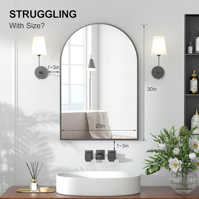 Recessed Medicine Cabinet with Mirror, Arched Medicine Cabinet Mirrors - Image 4