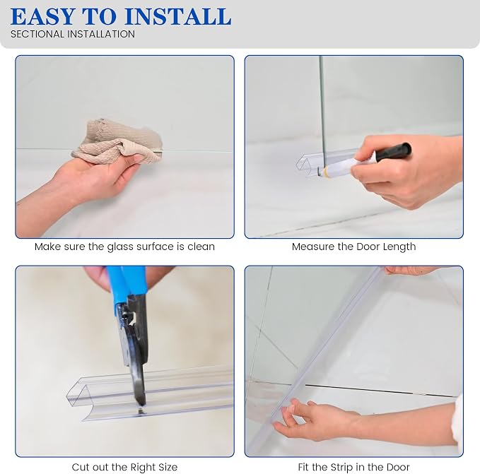 Bathroom Framless Shower Glass Door Bottom Seal Strip, to Stop Water Leakage - Image 6