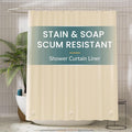 Titanker Plastic Shower Curtain Liner, 72x72 Beige Shower Liner Lightweight by Titanker