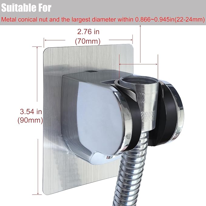 Strong Adhesive and Waterproof Shower Head Holder, Adjustable Handheld Shower - Image 3