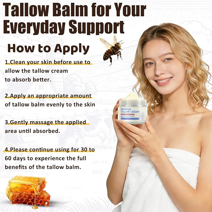 Beef Tallow for Skin, Natural Beef Tallow for Face, 100% Organic Grass Fed - Image 5