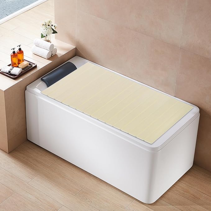 Shutter Bathtub Lid 62.9" x 31.5" Foldable Waterproof Bathtub Cover PVC Bathtub - Image 2