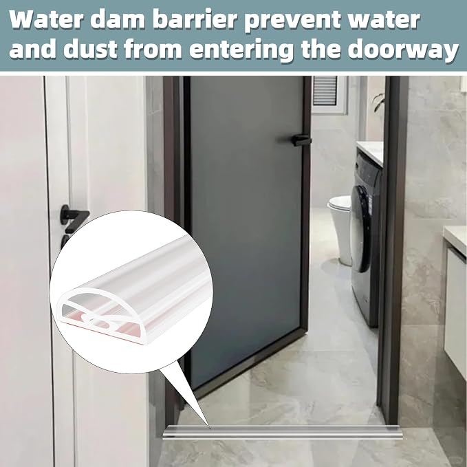 78Inch New Shower Threshold Water Dam Barrier, Collapsible Self-Adhesive - Image 5