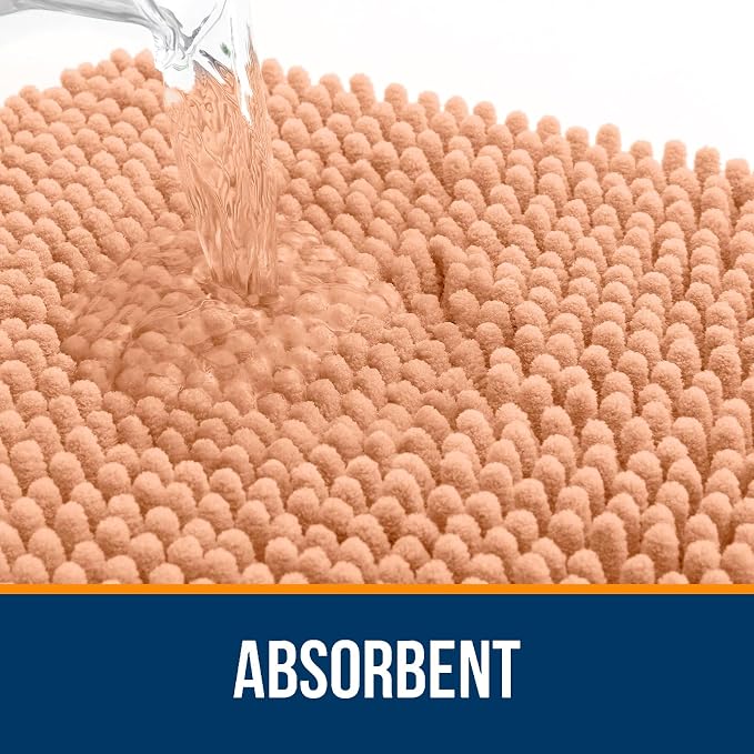 OLANLY Bathroom Rugs 24x16, Extra Soft Absorbent Chenille Bath Rugs, Rubber - Image 4