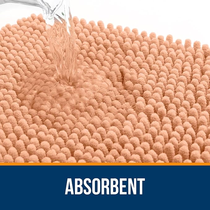 OLANLY Bathroom Rugs 36x24, Extra Soft Absorbent Chenille Bath Rugs, Rubber - Image 4