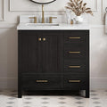 ARIEL Cambridge 37 Inch Single Rectangular Sink Bathroom Vanity by Ariel