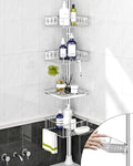 SElRIONE Corner Shower Caddy Tension Pole, Quick Setup, Rust-Free Bathroom by SEIRIONE