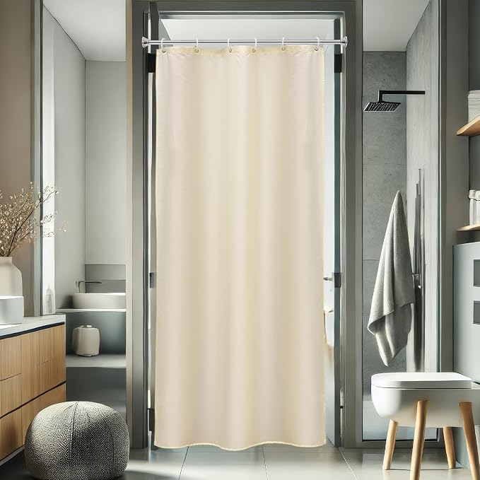 AooHome 36 x 72 Inch Stall Half Size Shower Curtain, Fabric Solid Color by AooHome