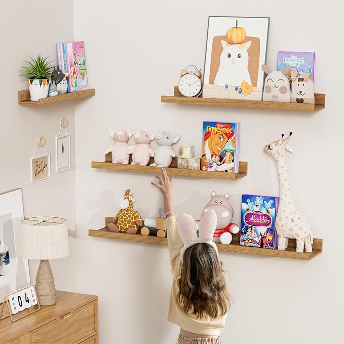 Heimlove Floating Shelves Set of 6, Display Shelf Organizer - Image 5