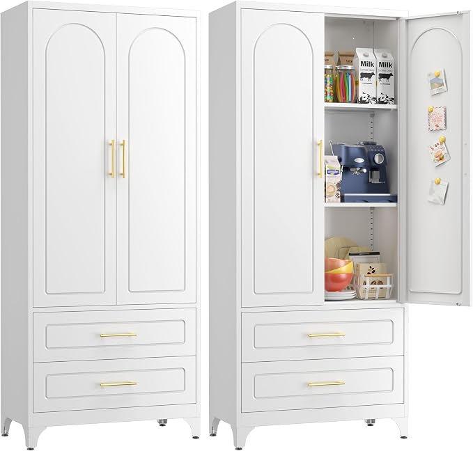 Pantry Kitchen Cabinet with Drawer, Metal Storage Cabinets with Doors and by For30YearsWehavespecializedinsteelfurniture