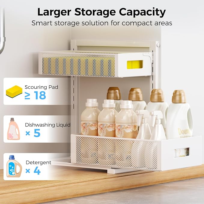 Under Sink Organizer 2 Tier, Adjustable Height Under Sink Organizers and Storage - Image 7