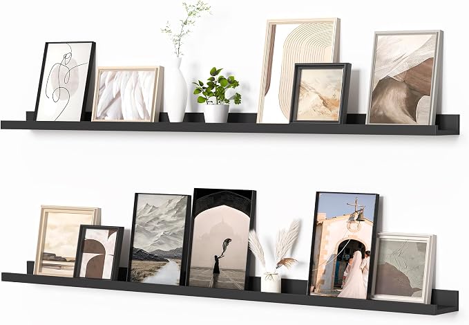 Heimlove Picture Ledge Shelf, Floating Shelves Set of 2, 56 Inches Picture Shelf by Heimlove