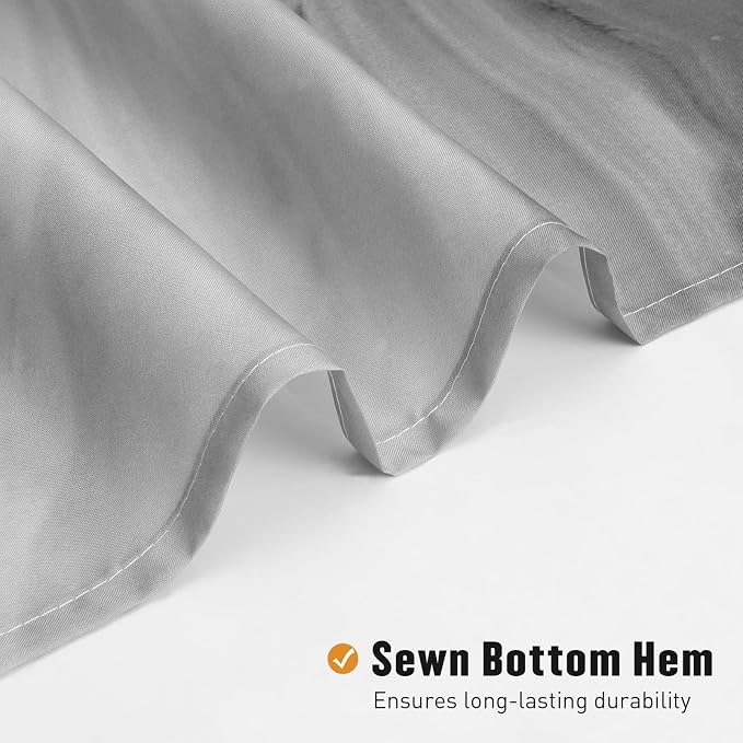 MitoVilla Grey Marble Extra Long Shower Curtain Set 72 x 84, Modern Ombre 84 - Image 4