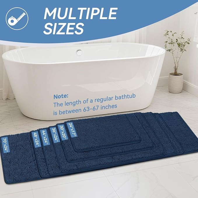 Bcoimo 48"×24" Absorbent Bath Mat, Non-Slip - Image 2
