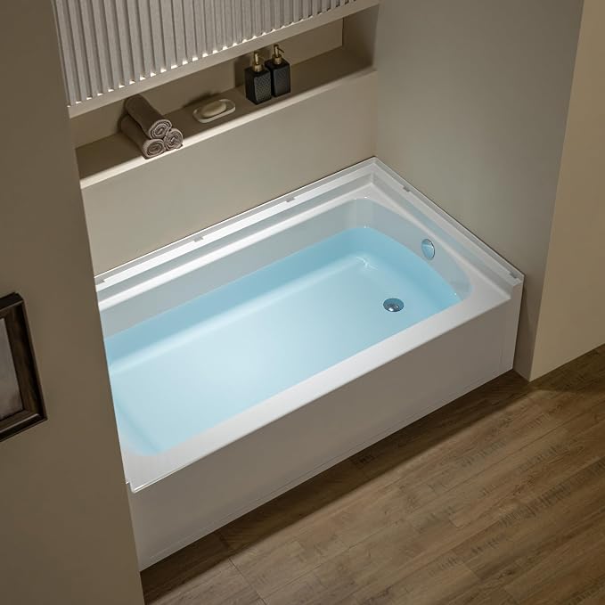 WOODBRIDGE 60” x 32” Alcove Soaking Bathtub in white - Image 8
