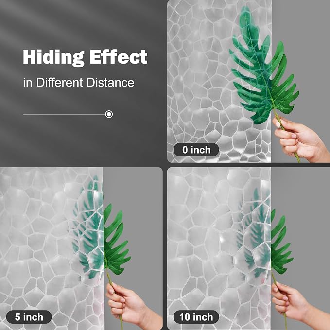 UFRIDAY Extra Long Clear Shower Curtain Liner 72 x86 inches, 3D Water Cube - Image 6
