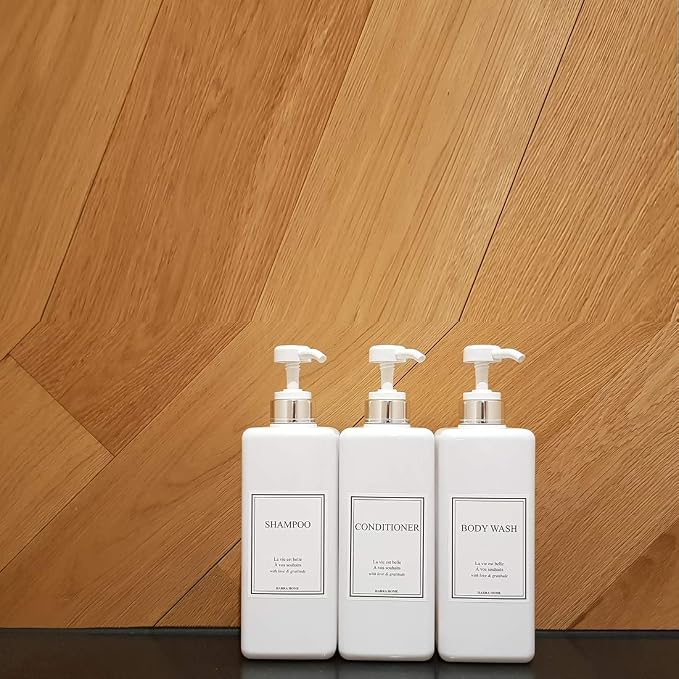 Modern Design Shampoo and Conditioner Dispenser, Large 27oz Shower Soap - Image 5